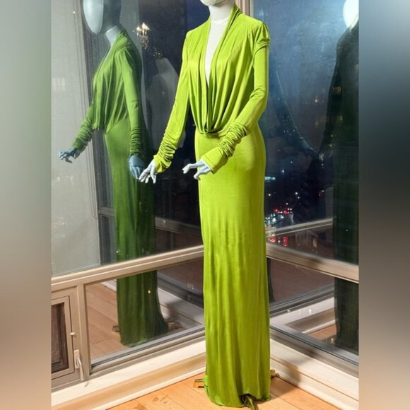 🆕 RAT & BOA 🧿 NWOT Octavia Long Sleeve Column Maxi Dress, Green - Sz XL US 10 - Picture 6 of 15
